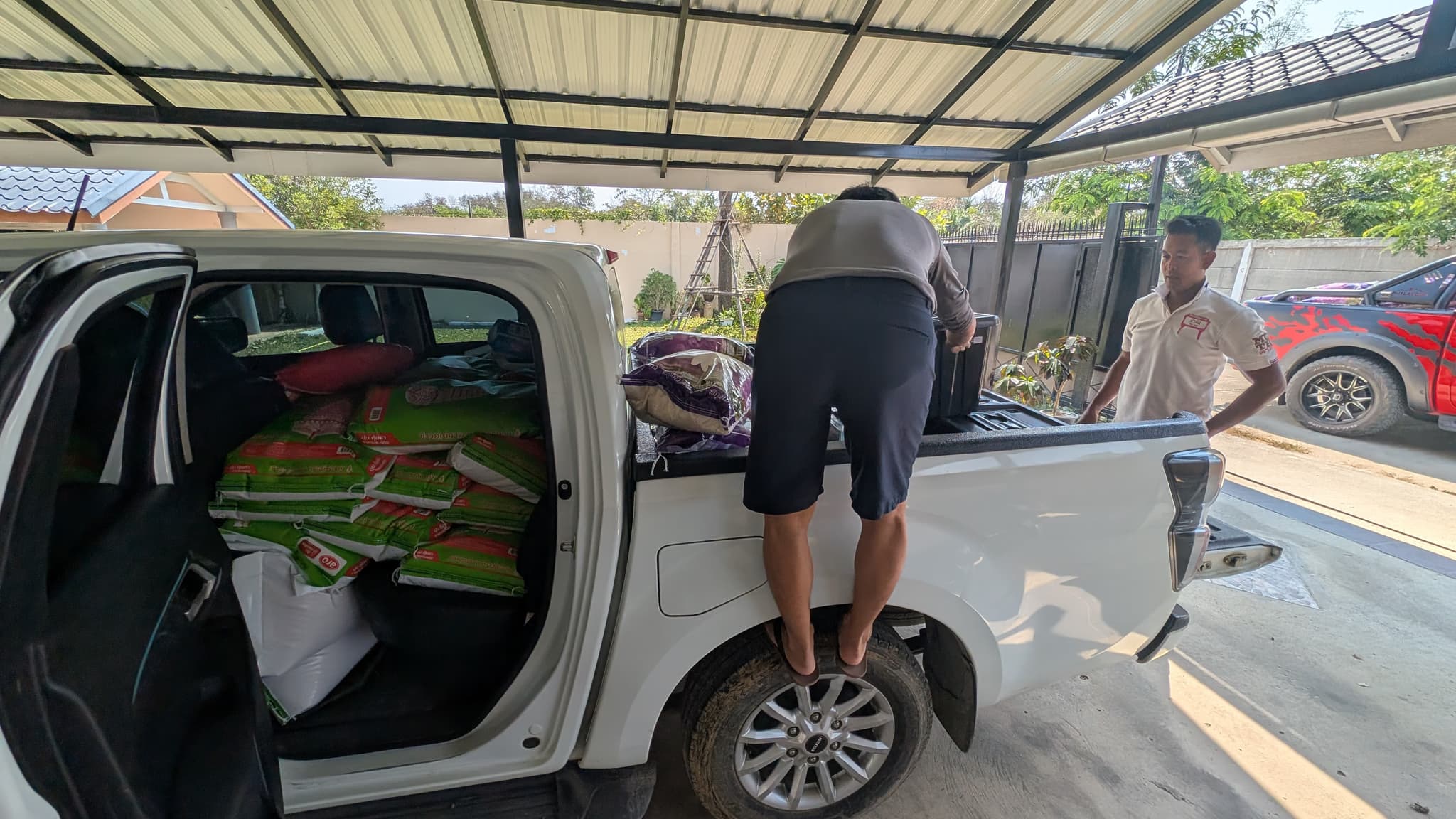 Loading white truck