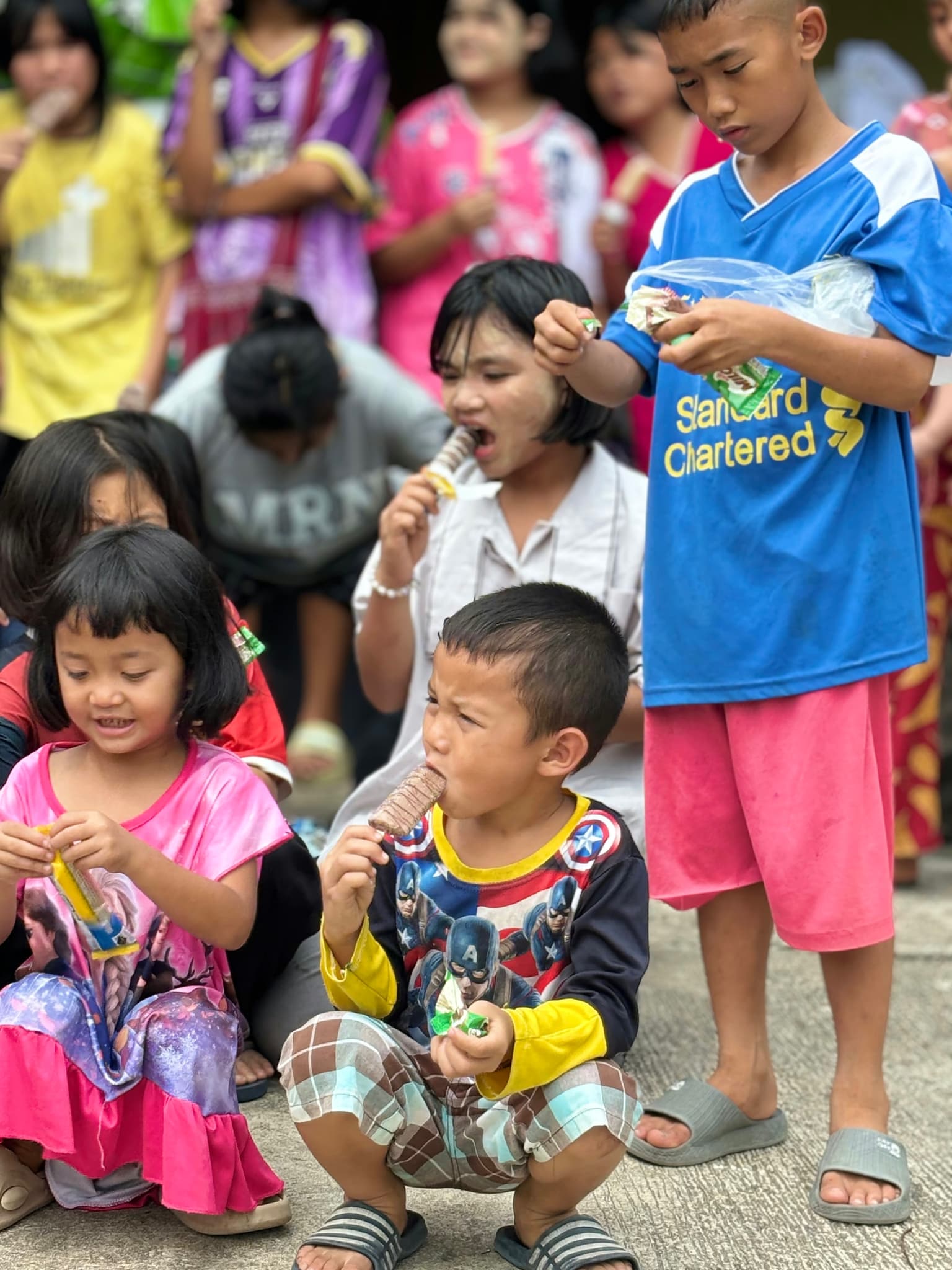 Child enjoying ice cream