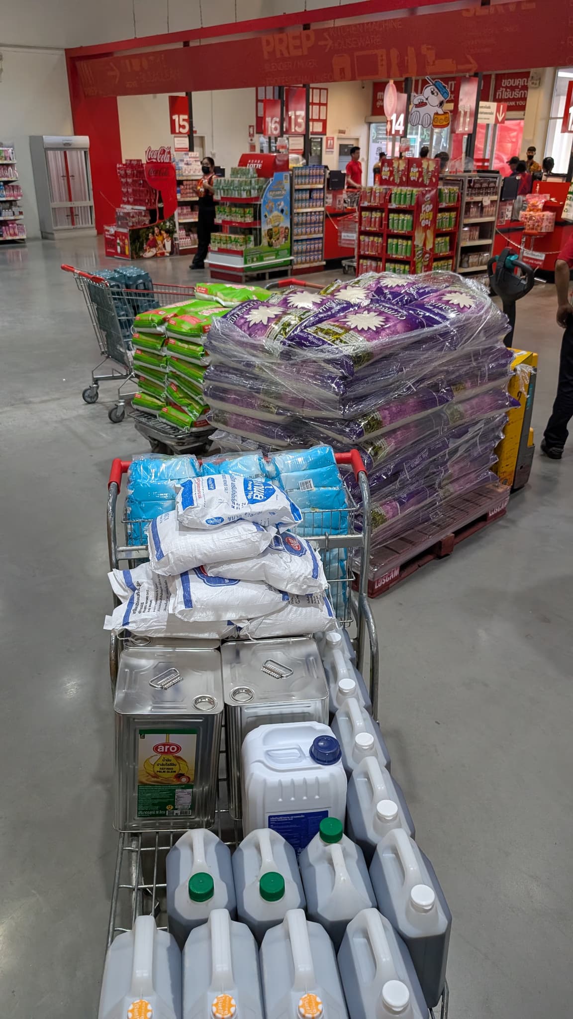 Cart convoy heading to checkout